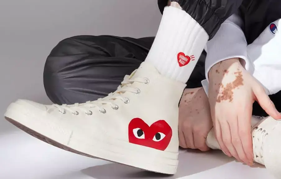 Giày Converse Comme des Garçons x Chuck Taylor All Star Hi 'Milk' 150205C - Ảnh 6