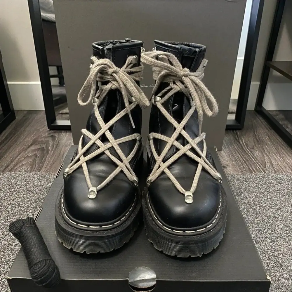 Alternative view of Giày Dr. Martens Rick Owens x 1460 Bex Leather Boot 'Black' 27019001