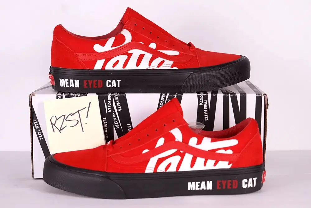 Giày Vans Patta x Old Skool VLT LX 'Mean Eyed Cat - High Risk Red' VN0A4BVF5X8 - Ảnh 4