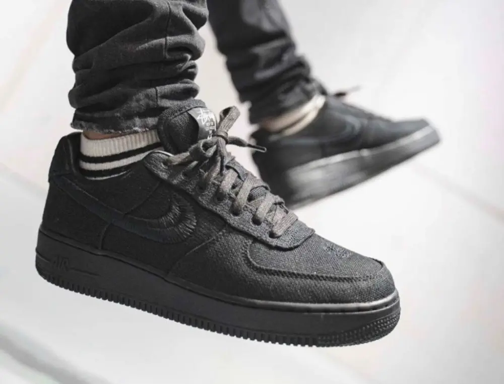 Alternative view of Giày Nike Stussy x Air Force 1 Low 'Triple Black' CZ9084-001