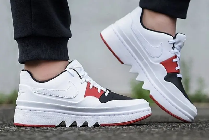 Giày Nike Wmns Air Jordan 1 Jester XX Low Laced 'White Red' CI7815-101 - Ảnh 5