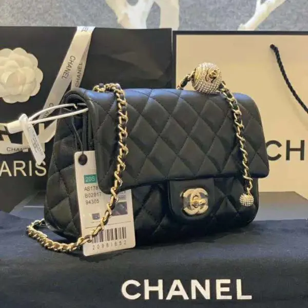 Túi Chanel Wmns Flap Bag Lambskin 'Black Leather' AS1787-B02916-94305 - Ảnh 3