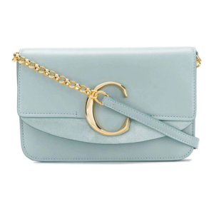 Túi Chloe' Light Blue Leather C Crossbody Bag CHC19SS192A3744L