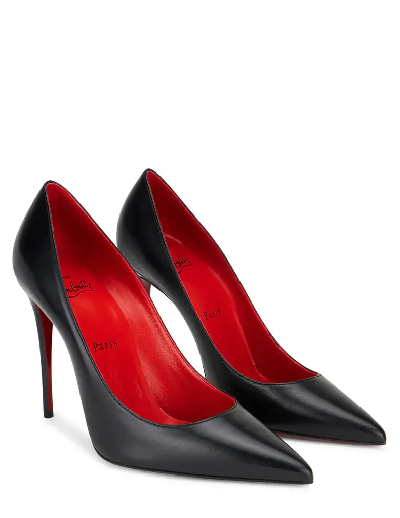 Giày Cao Gót Christian Louboutin Kate 100 'Black/Red Kid' 1210662J323 - Ảnh 4