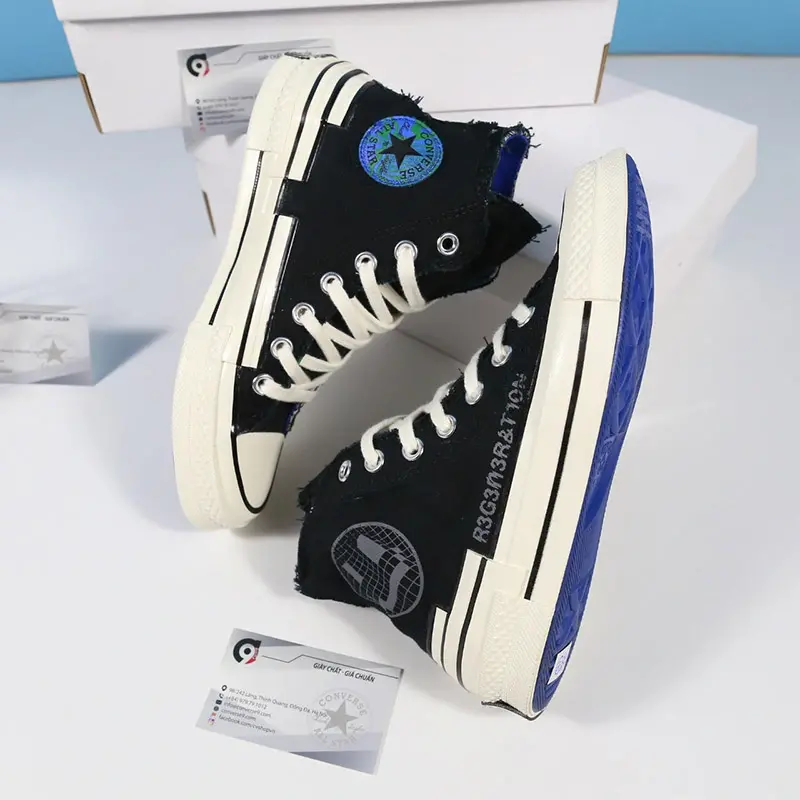 Giày Converse Chuck 70 Hacked Heel High 'Black Blue' A02407C - Ảnh 4