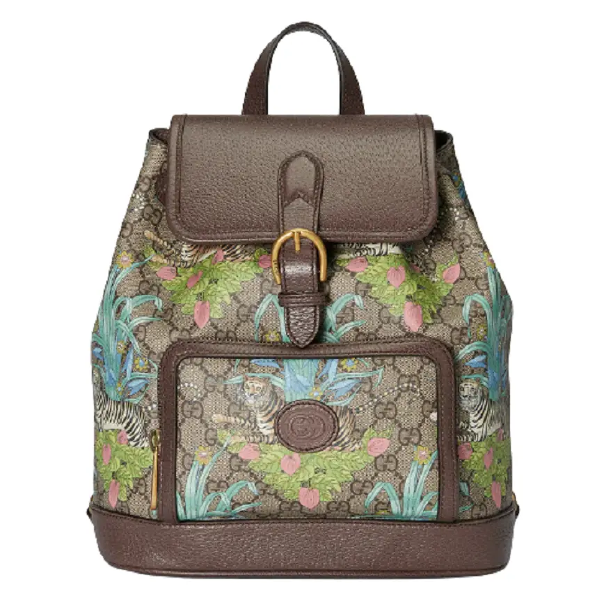 Balo Gucci Tiger GG Beige And Brown Leather 674147-UTBDC-9885