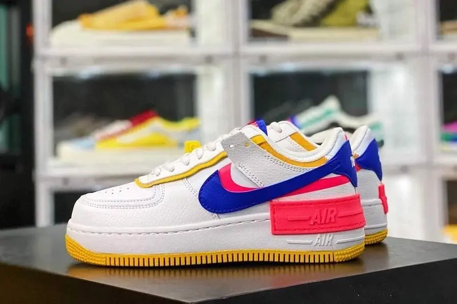 Alternative view of Giày Nike Wmns Air Force 1 Shadow 'White Crimson Blue' CI0919-105