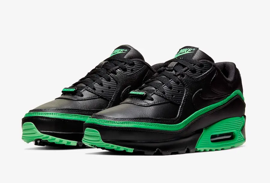 Alternative view of Giày Nike Undefeated x Air Max 90 'Black Green Spark' CJ7197-004
