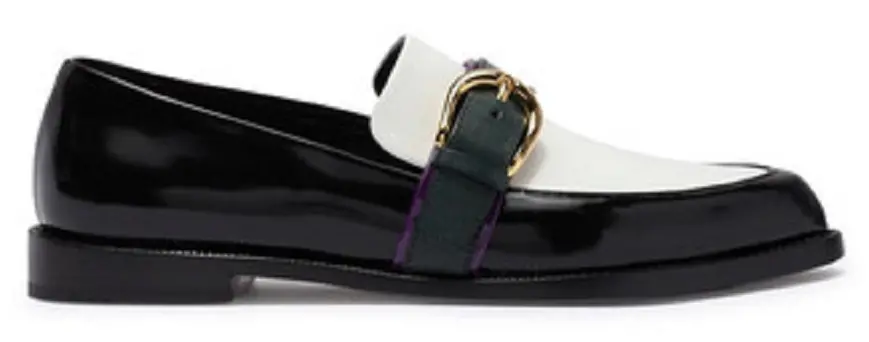 Giày BURBERRY Colour Block Leather Monk Strap Loafers 4075729