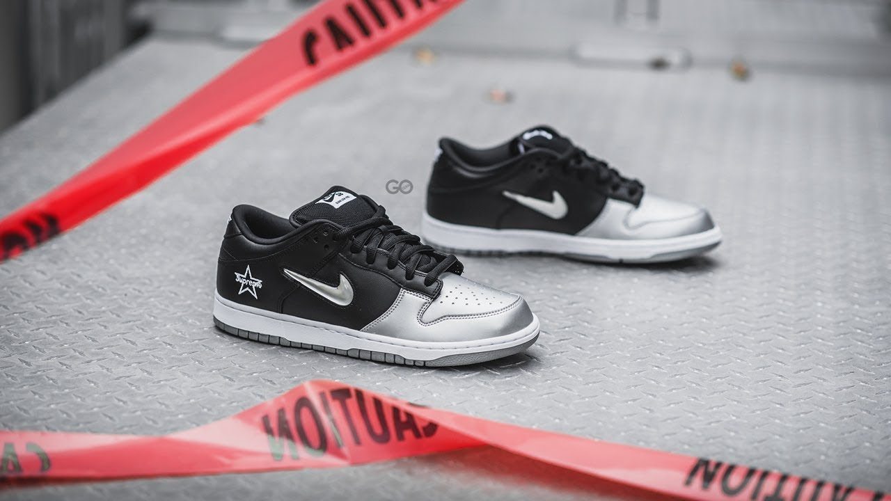Giày Nike Supreme x Dunk SB Low QS 'Metallic Silver' CK3480-001 - Ảnh 5