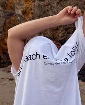 Áo Stussy x CDG Laguna Beach T-Shirt White SY-XCLBTWH - Ảnh 3