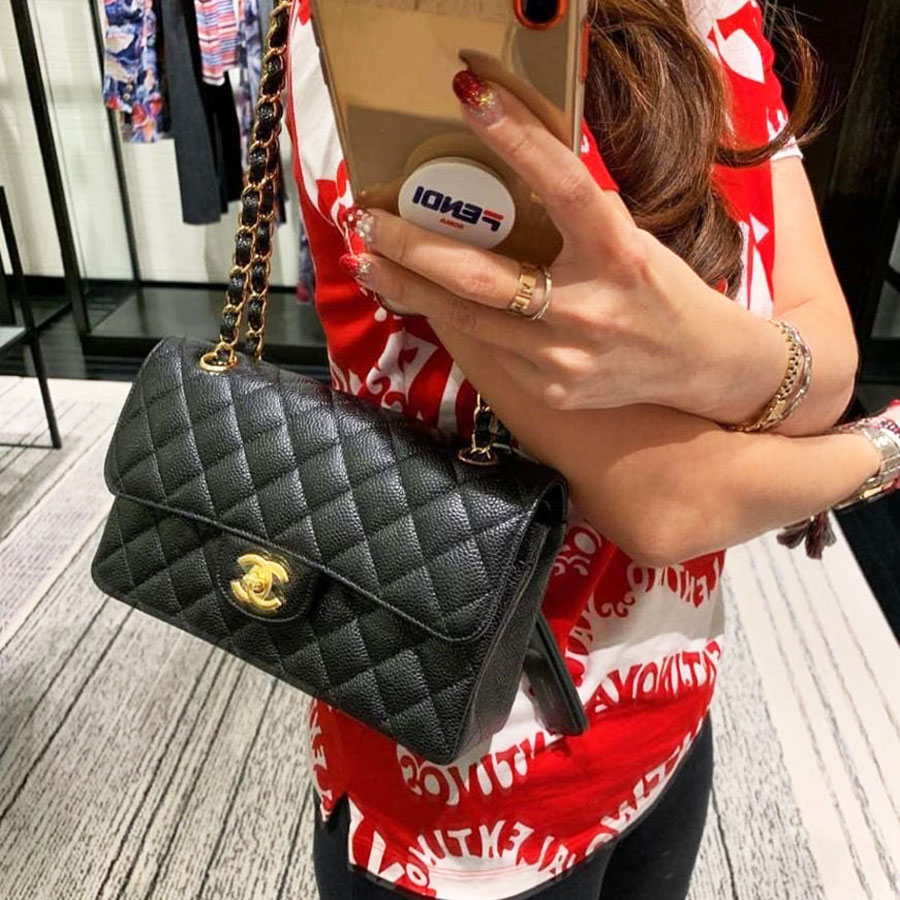 Túi Chanel Grained Gold Tone 'Black' A01113-Y01864-C3906 - Ảnh 2