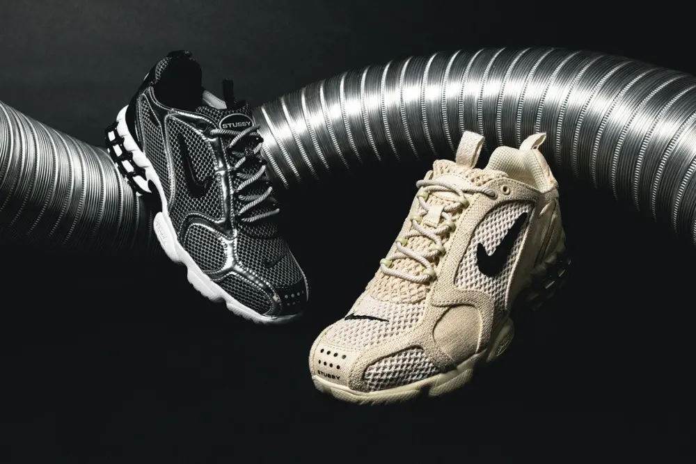 Giày Nike Air Zoom Spiridon Cage 2 Stussy Pure Platinum CU1854-001 - Ảnh 3