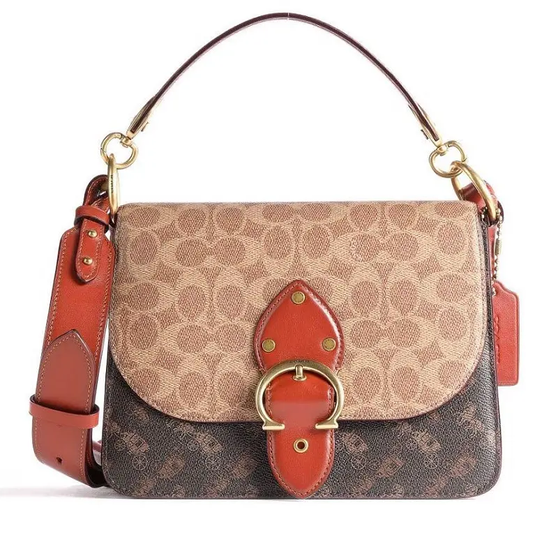 Túi Coach Signature Carriage Coated Canvas Beat Shoulder Bag 'Brown' C2418 B4SI0