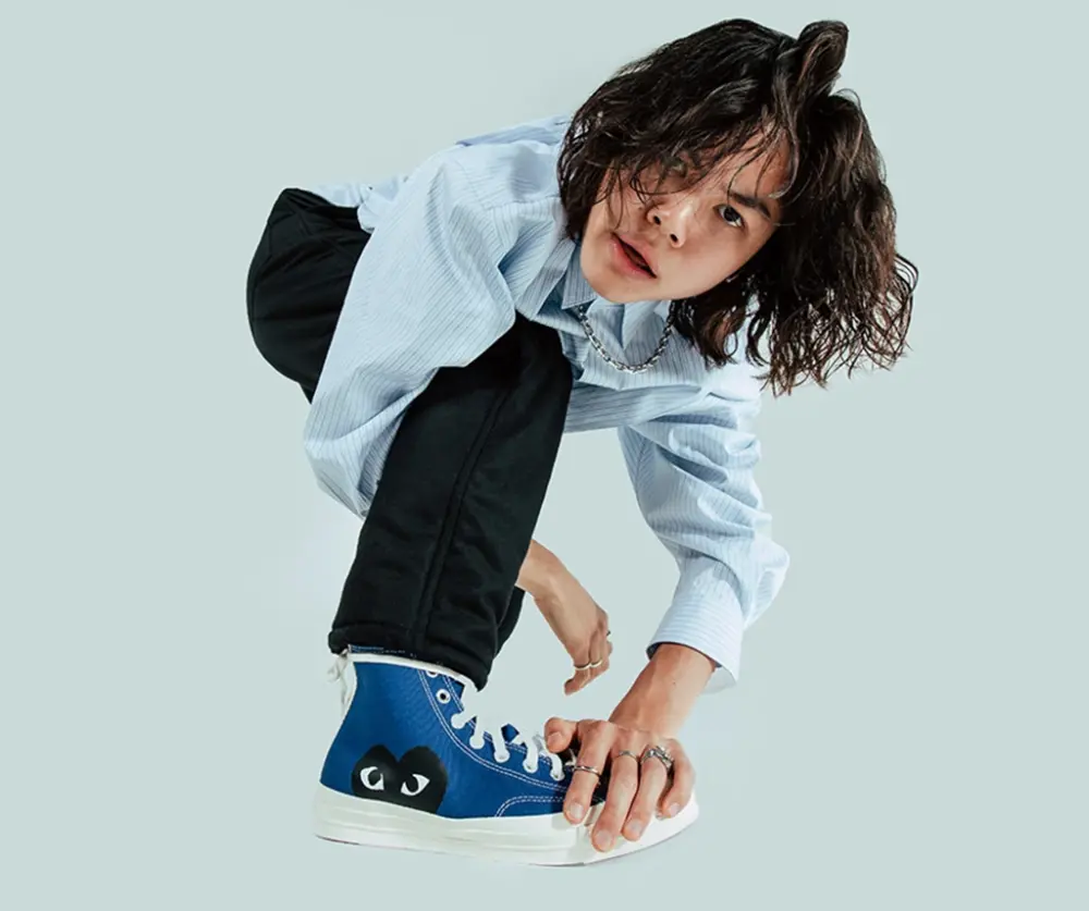 Alternative view of Giày Converse Comme des Garçons PLAY x Chuck 70 High 'Blue Quartz' 171846C