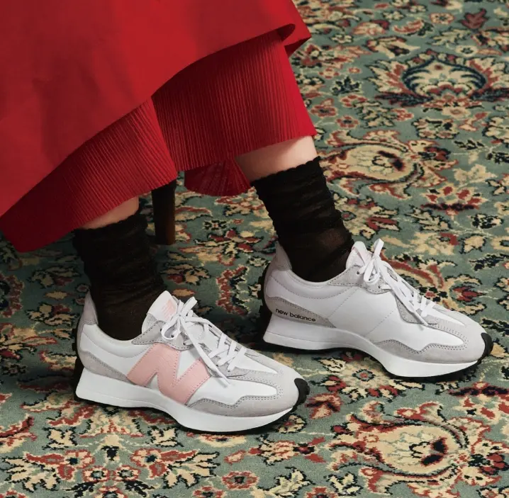 Giày New Balance 327 'White Rain Cloud Pink Haze' WS327DP - Ảnh 3