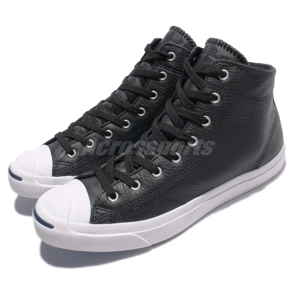 Giày Converse Jack Purcell Leather Mid 'Black' 155718C - Ảnh 4