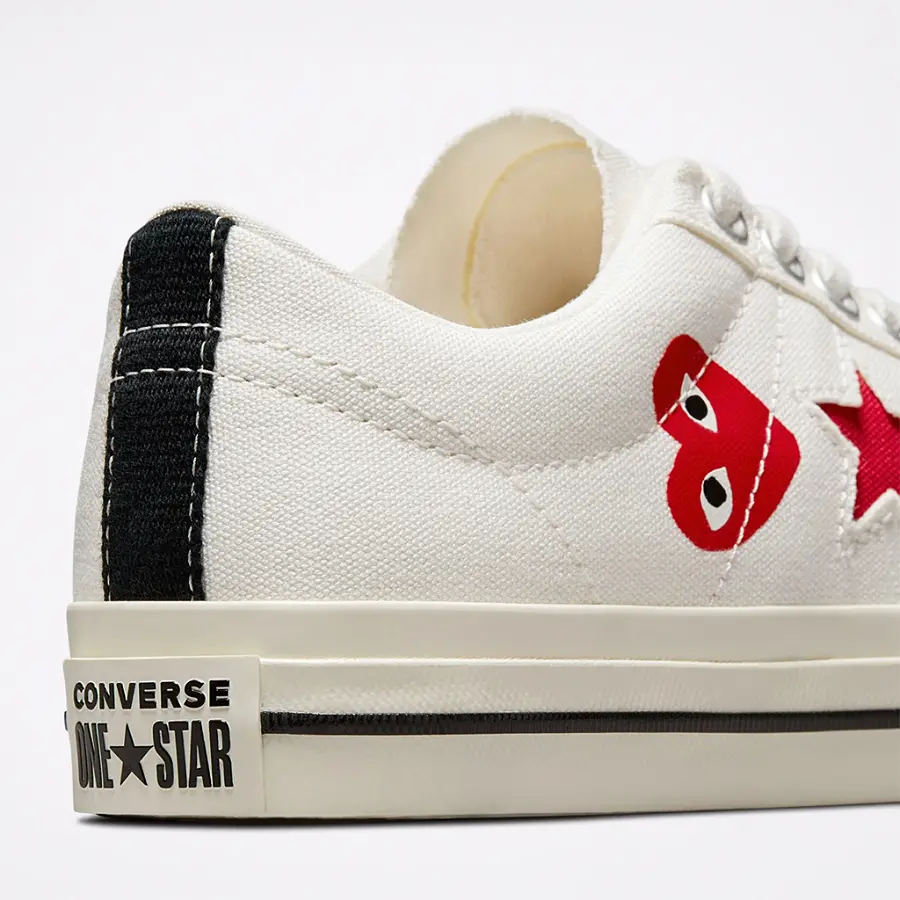 Giày Converse One Star Ox Comme des Garcons PLAY 'White' A01792C - Ảnh 3