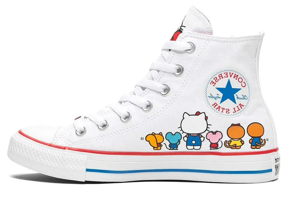 Giày Converse Hello Kitty x Chuck Taylor All Star Canvas Hi 'White' 162944C - Ảnh 7