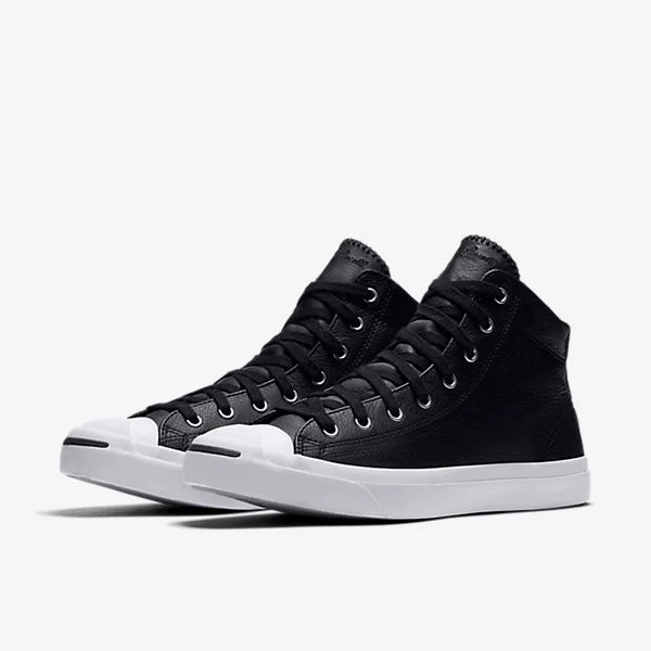 Giày Converse Jack Purcell Leather Mid 'Black' 155718C - Ảnh 2