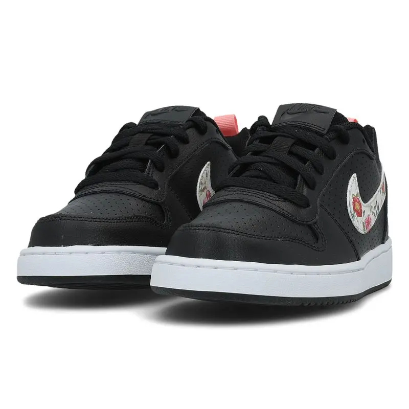 Alternative view of Giày Nike Court Borough Low VF GS 'Floral Swoosh - Black' BQ7031-001