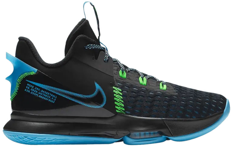 Giày Nike LeBron Witness 5 'Black Light Blue Fury' CQ9380-004