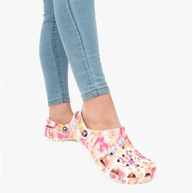 Dép Crocs Classic Tie-Dye Graphic Clog 'White Multicolor' 205453-83B - Ảnh 4
