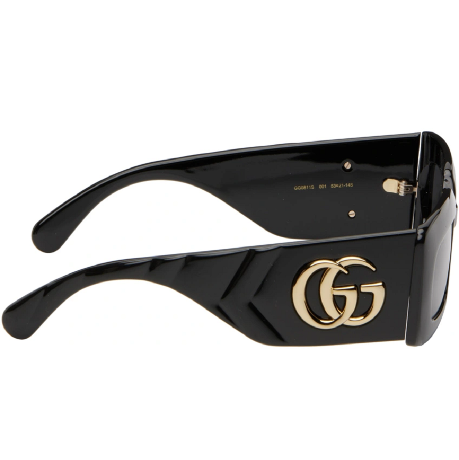Kính Gucci Rectangular Sunglasses 'Black' GG0811S-001-53 - Ảnh 3