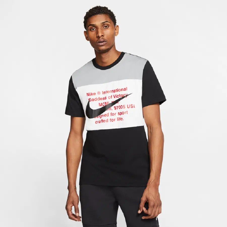Áo Nike Sportswear Shortsleeve Shirt ‘BlackGreyWhite’ CU9736-013 - Ảnh 4