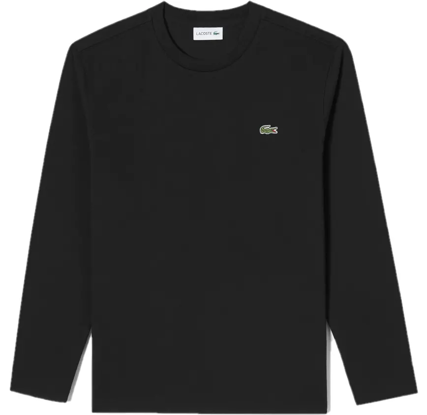 Áo Lacoste Long Sleeve Solid Stripe T-Shirt 'Black' TH018E-53G-031