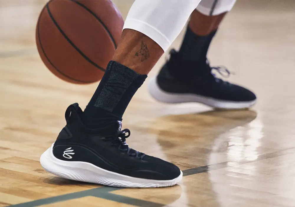 Alternative view of Giày Under Armour Curry Flow 8 NM 'Black White' 3024785-010