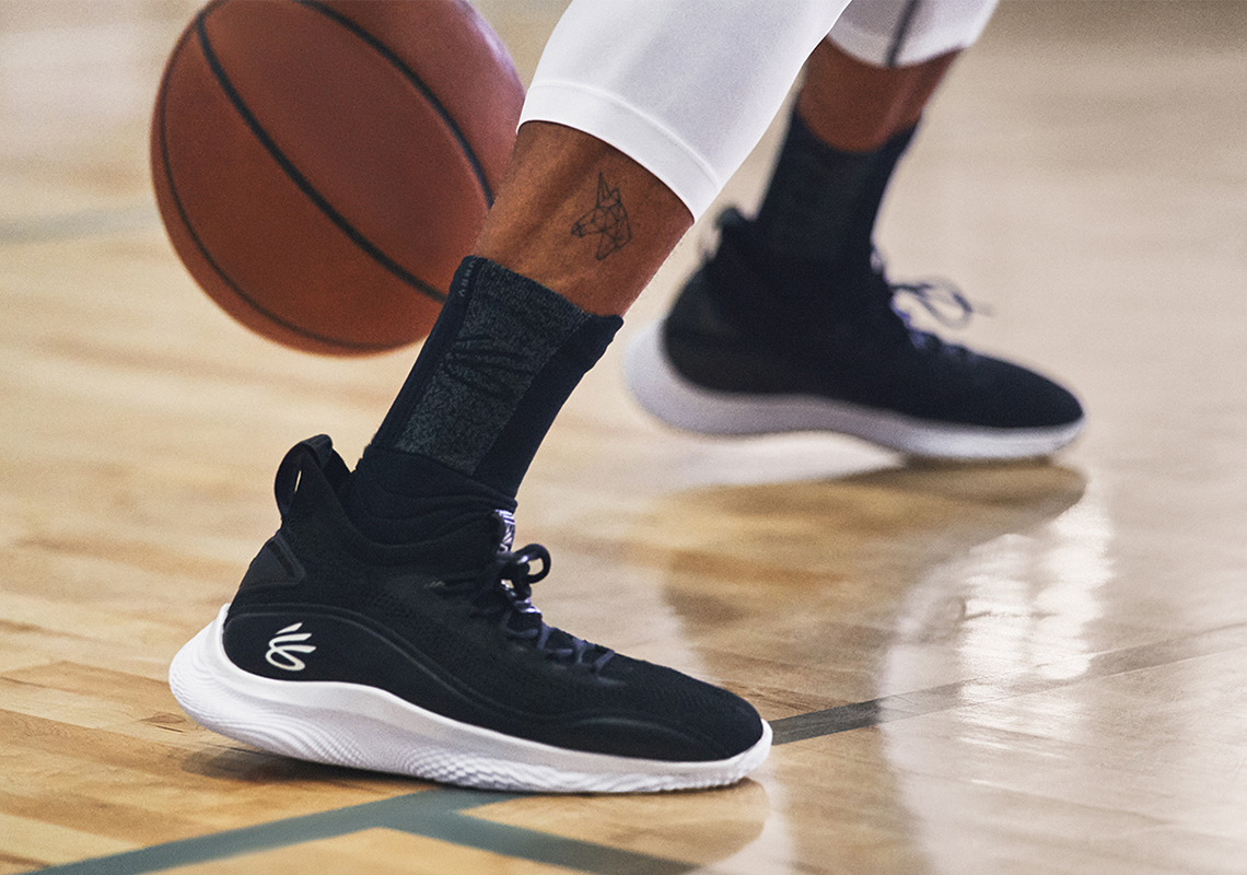 Giày Under Armour Curry Flow 8 'Black White' GS 3023527-002 - Ảnh 2
