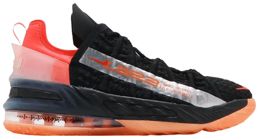 Giày Nike LeBron 18 GS 'Black Crimson Volt' CW2760-009