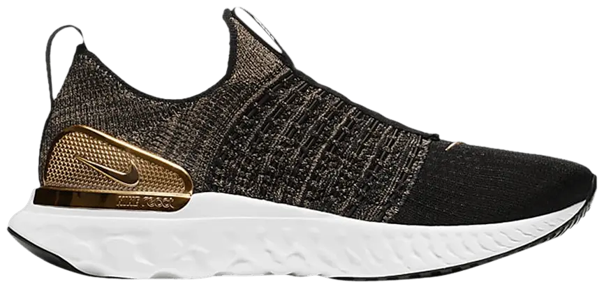 Giày Nike React Phantom Run Flyknit 2 Premium 'Black Metallic Gold' CZ4830-001