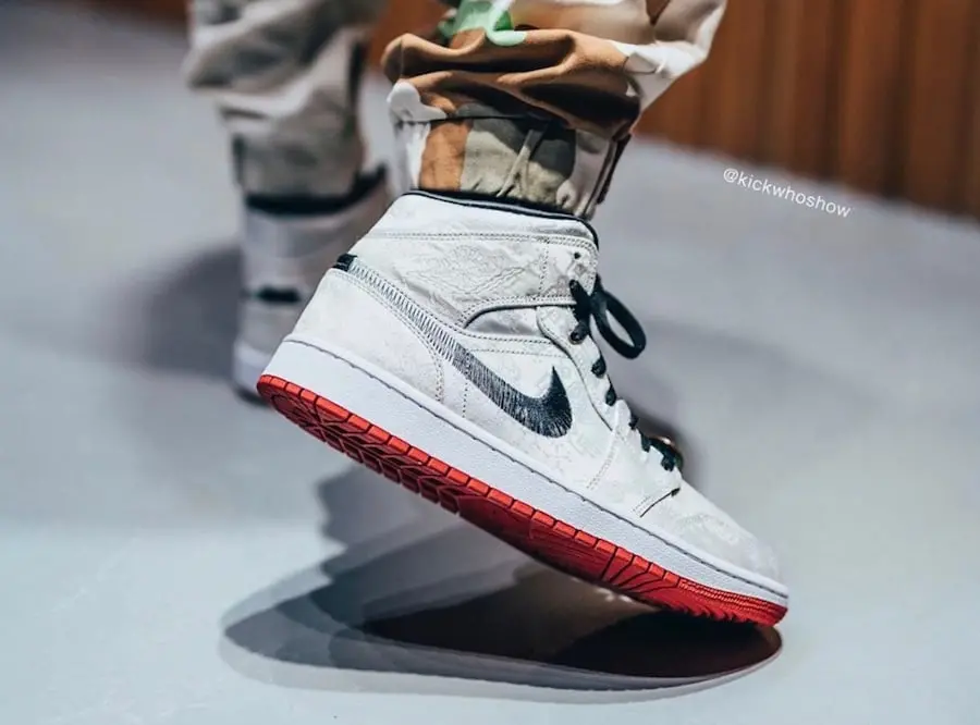 Giày Nike CLOT x Air Jordan 1 Mid 'Fearless' CU2804-100 - Ảnh 5