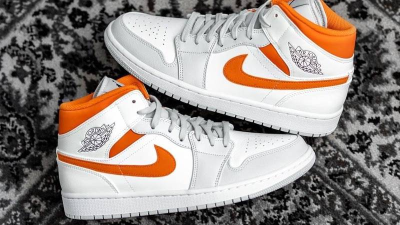 Giày Nike Air Jordan 1 Mid 'Starfish Pure Platinum' CW7591-100 - Ảnh 8