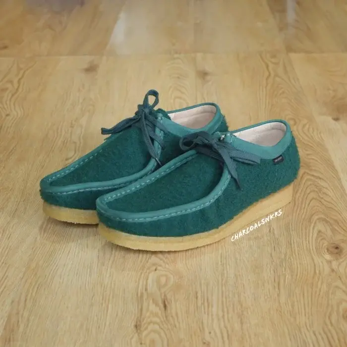 Giày Clarks x Aime Leon Dore Wallabee Casentino Wool 'Dark Green' 261-60880 - Ảnh 4
