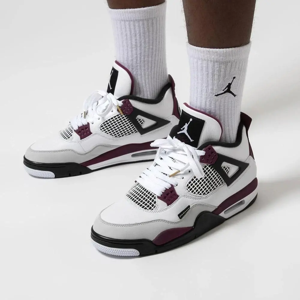 Alternative view of Giày Nike Paris Saint Germain x Air Jordan 4 Retro GS 'Bordeaux' CZ6509-100