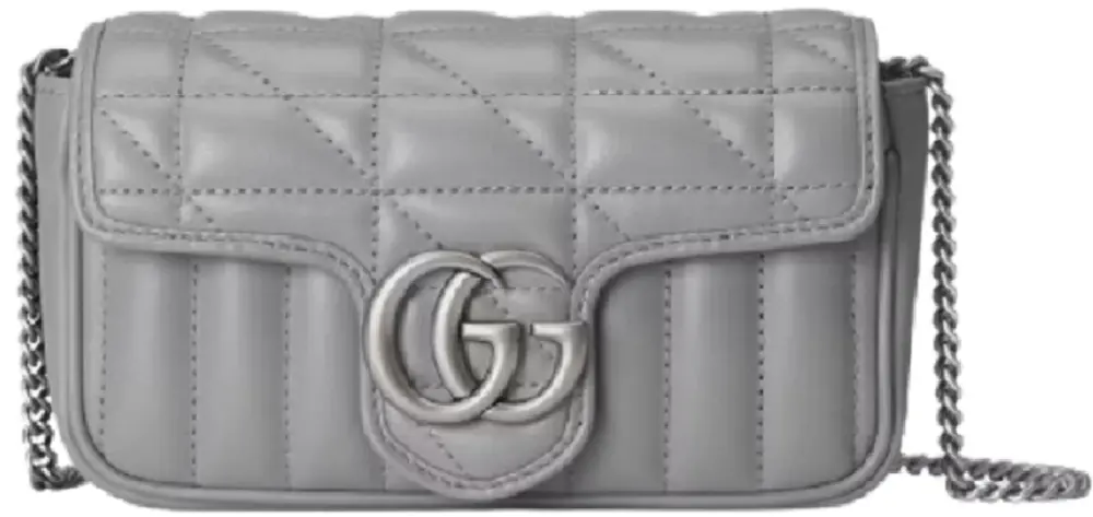 Túi Gucci GG Marmont Super Mini Grey Leather 476433-DTD5N-1711