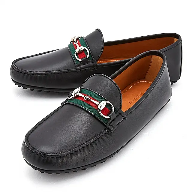 Giày Gucci Leather Loafers Moccasins Black 450892-A9L60-1098 - Ảnh 3
