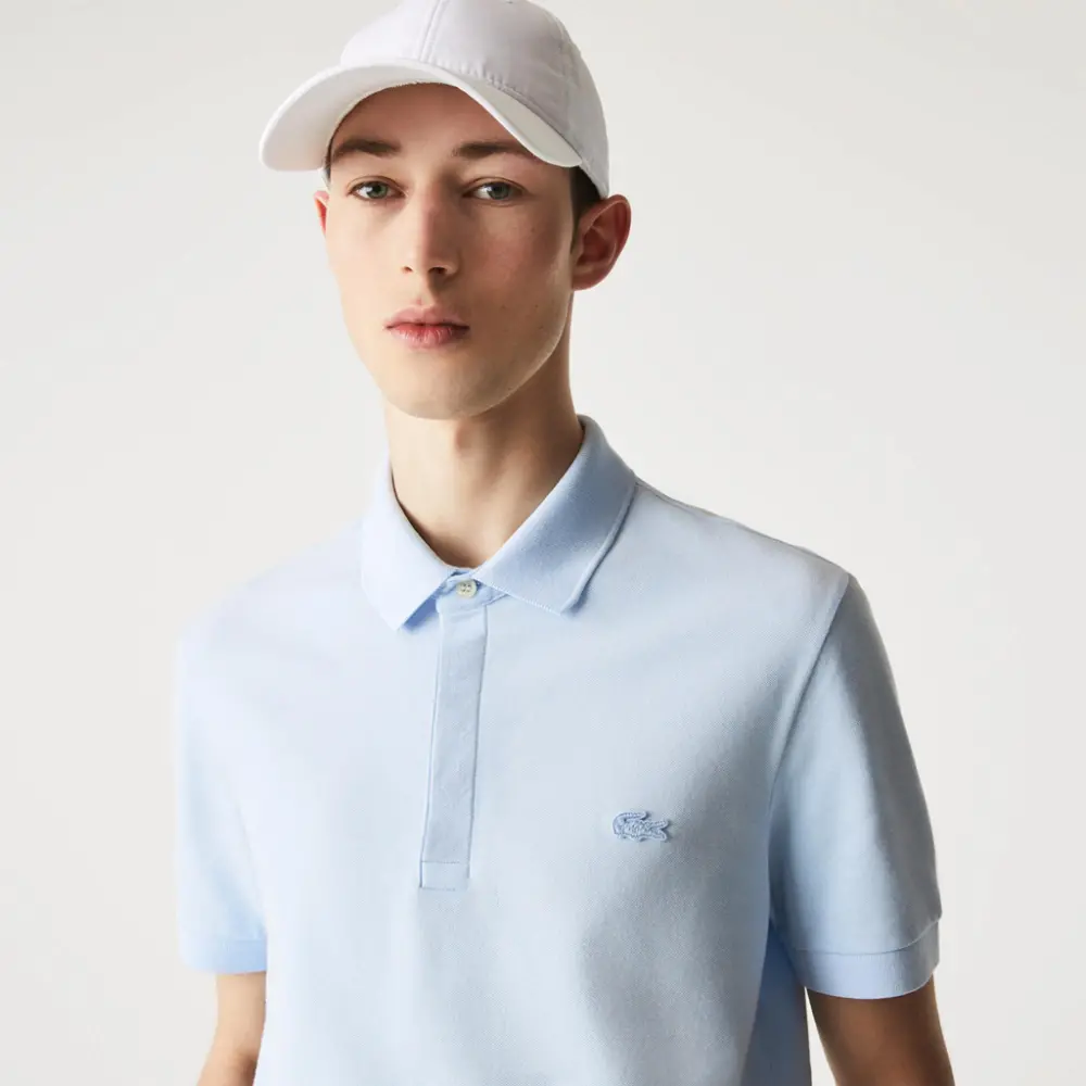 Áo Lacoste Paris Stretch Cotton Piqué Polo Shirt 'Blue' PH5522-T01 - Ảnh 3