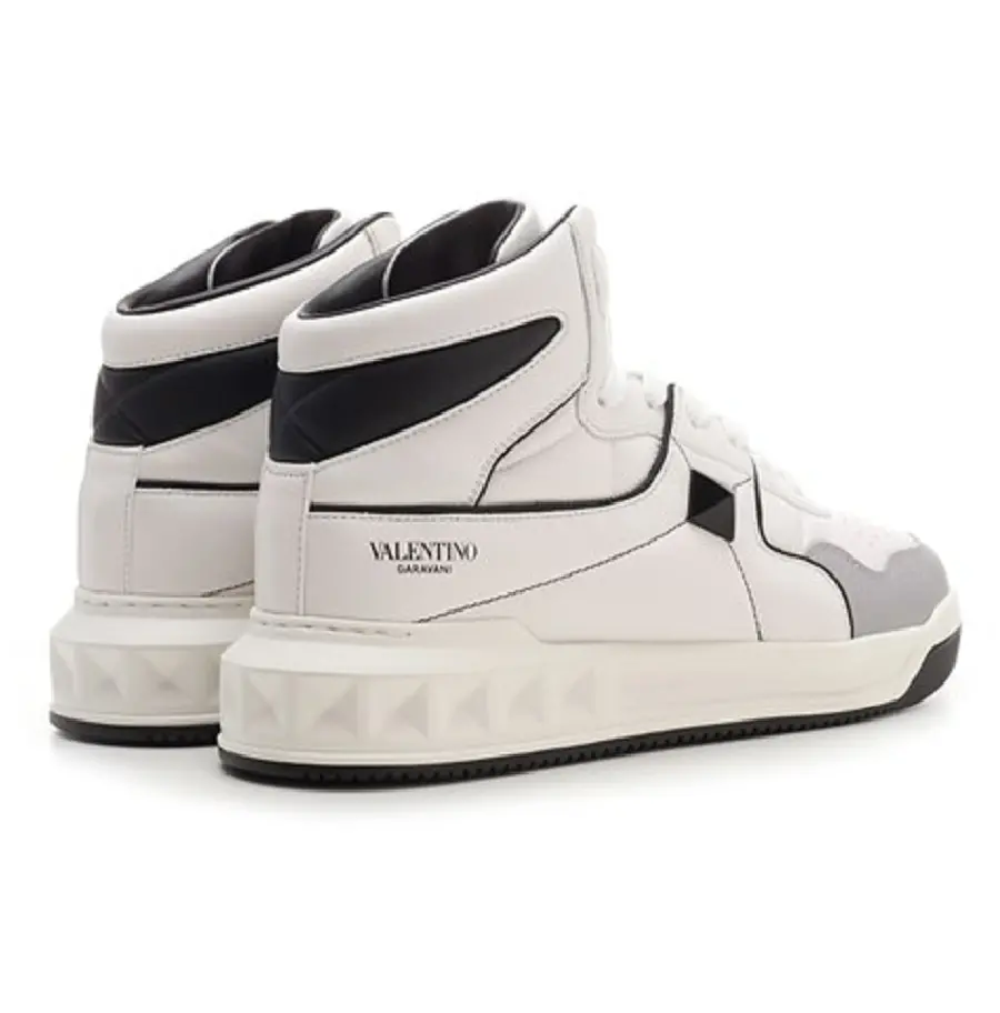 Giày Valentino Garavani One Stud Nappa Mid Top WY2S0E63NWN0N2 - Ảnh 4