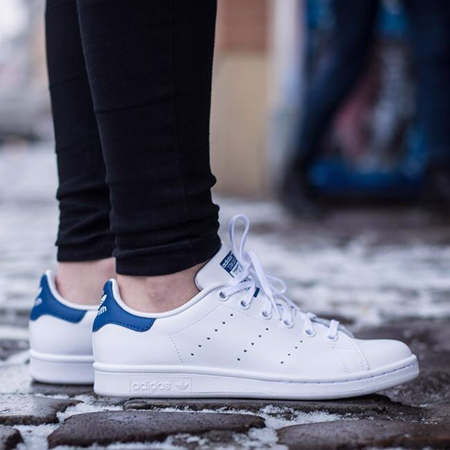 Giày Adidas Stan Smith J 'White Blue' S74778 - Ảnh 3