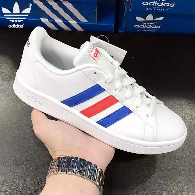 Giày Adidas Grand Court Base 'White Blue Active Red' EE7901 - Ảnh 5