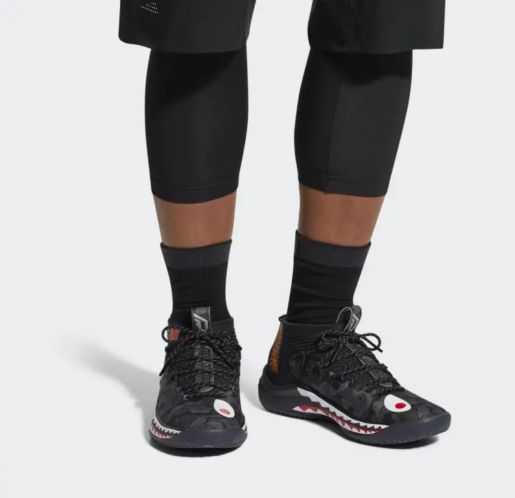 Alternative view of Giày Adidas A Bathing Ape x Dame 4 'Black Camo' AP9975