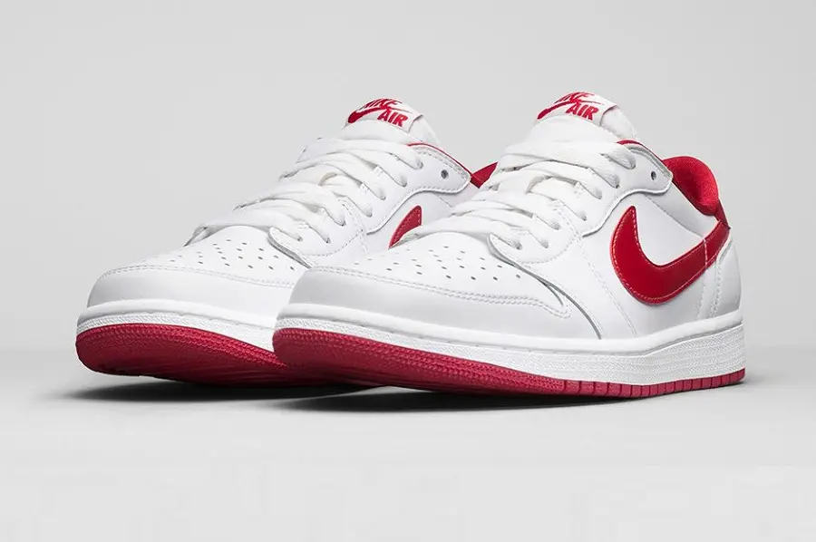 Alternative view of Giày Nike Air Jordan 1 Retro Low BG 'White Varsity Red' 709999-101