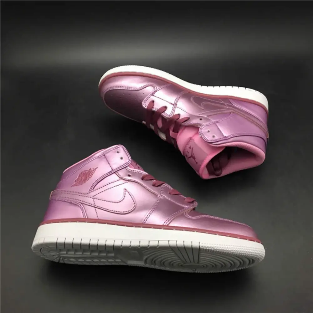 Alternative view of Giày Nike Air Jordan 1 Mid SE GS 'Pink Rose' AV5174-640