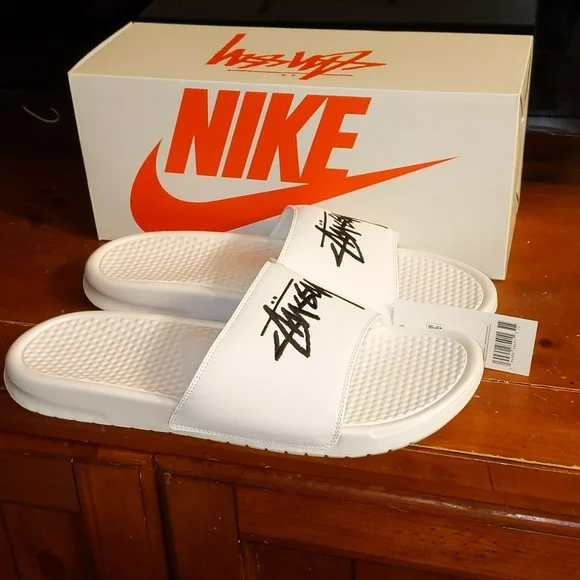 Dép Nike Stussy x Benassi 'Sail' DC5239-100 - Ảnh 2