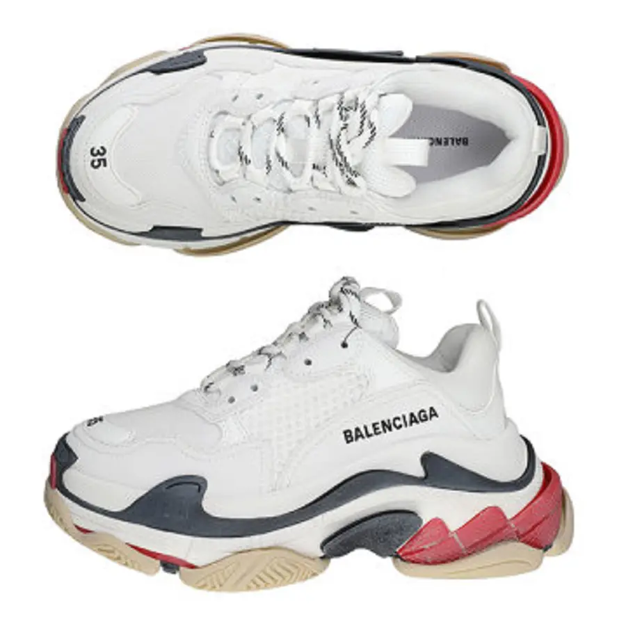 Giày Balenciaga Triple S Low 'White-Red '524037-W09OM-9000 - Ảnh 3