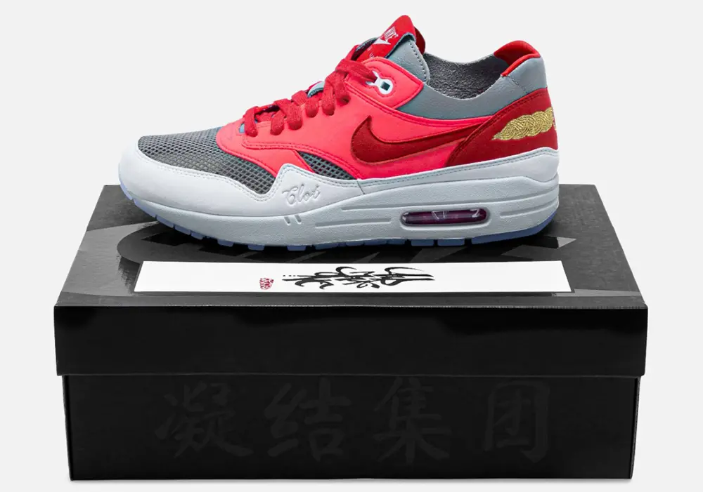 Alternative view of Giày Nike CLOT x Air Max 1 'Kiss Of Death - Solar Red' DD1870-600